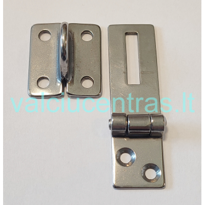 Nerūdijančio plieno lankstas - užraktas 18 x 67 mm